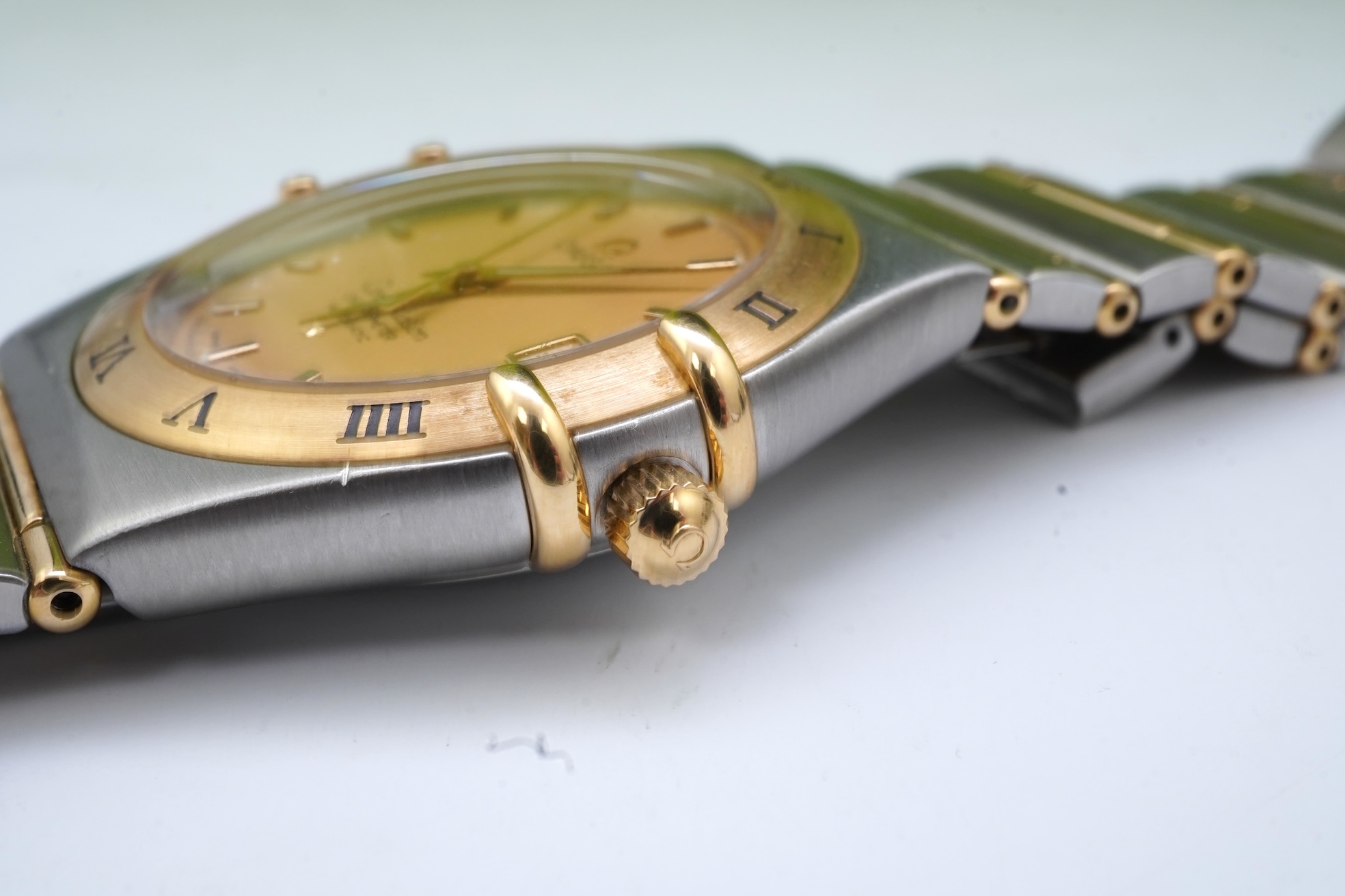 A gentleman's late 20th century steel and gold Omega Constellation Chronometer Automatic wrist watch